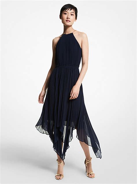 michael michael kors pleated georgette halter dress|Michael Kors.